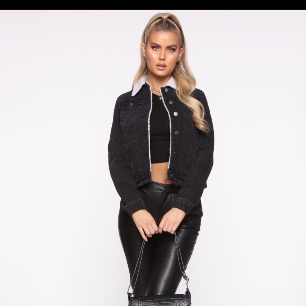 Fashion Nova Black Denim Jacket